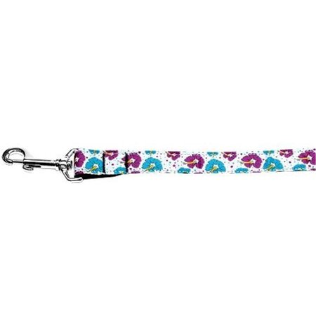 UNCONDITIONAL LOVE Blue and Purple Hibiscus Flower Nylon Dog Leash 4 Foot UN805193